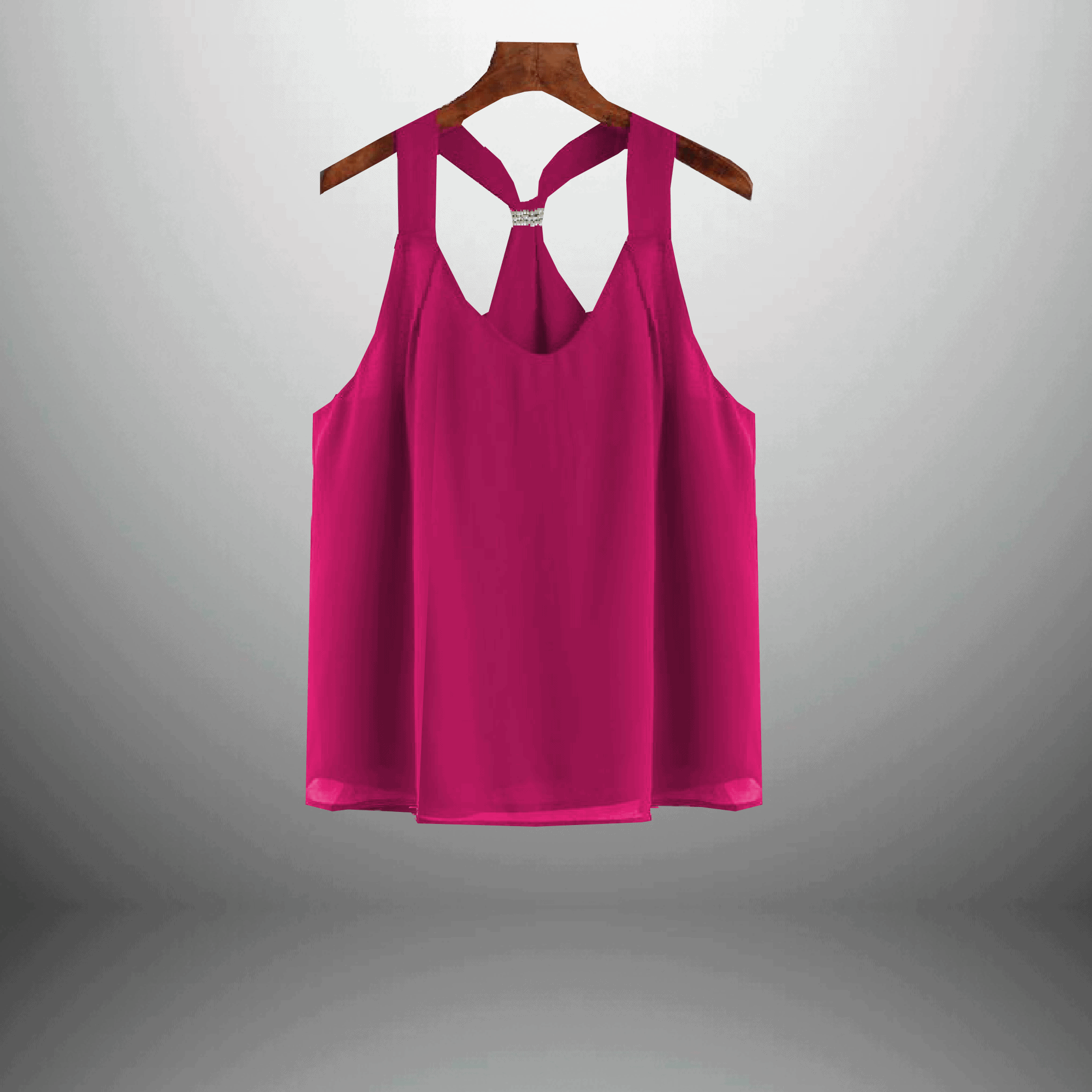 Women's Sleeveless  Top with Pearl Embellishment-RET104